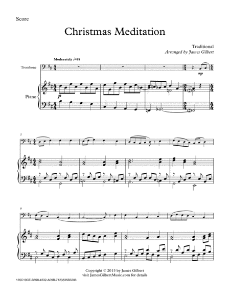 Free Sheet Music Christmas Meditation