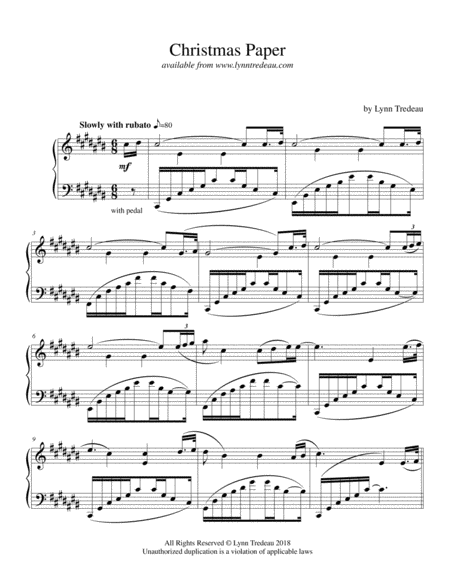 Free Sheet Music Christmas Paper