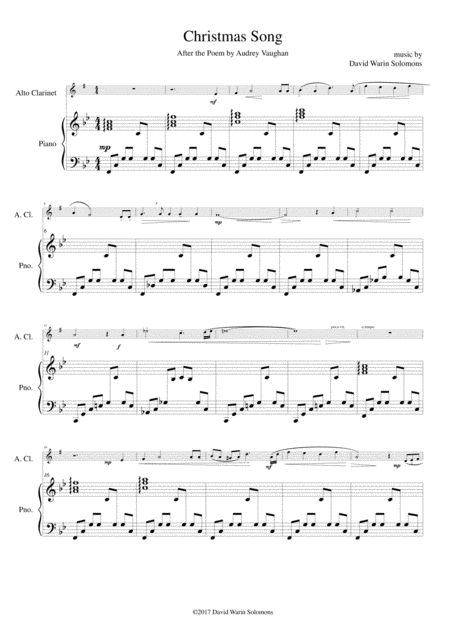 Free Sheet Music Christmas Song For Alto Clarinet And Piano