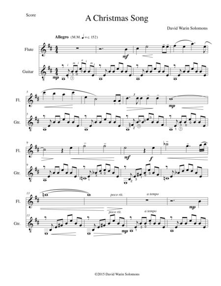 Free Sheet Music Christmas Song For Flute And Guitar