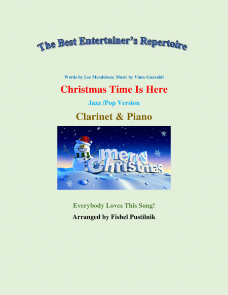 Christmas Time Is Here For Clarinet And Piano Jazz Pop Version Sheet Music