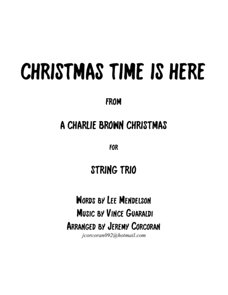 Free Sheet Music Christmas Time Is Here For String Trio