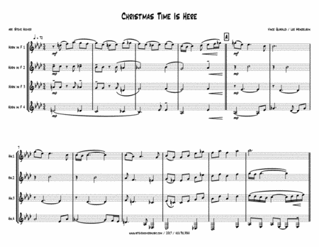 Christmas Time Is Here French Horn Quartet Sheet Music