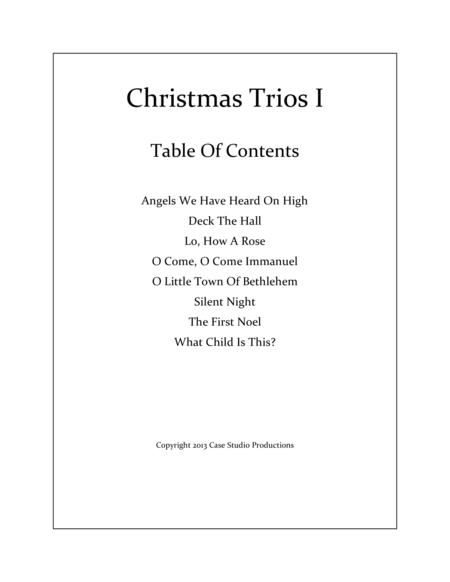 Christmas Trios I Sheet Music