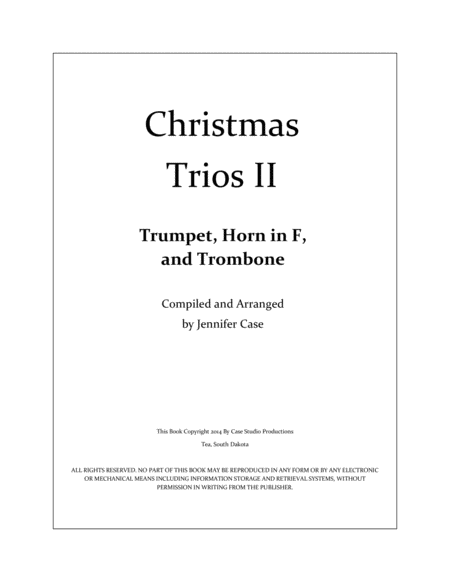 Free Sheet Music Christmas Trios Ii Trumpet Horn In F And Trombone