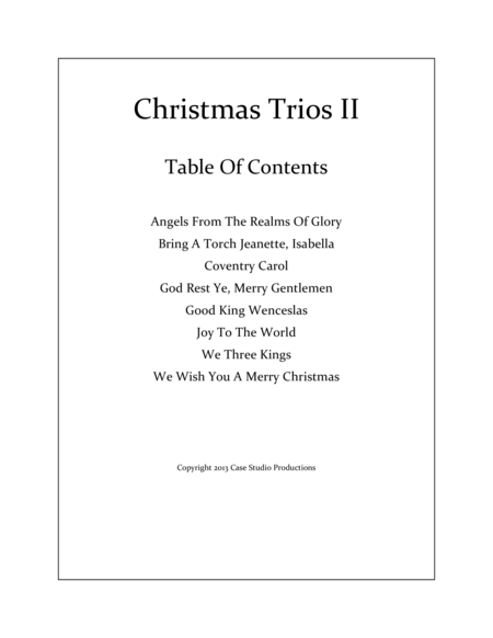 Free Sheet Music Christmas Trios Ii