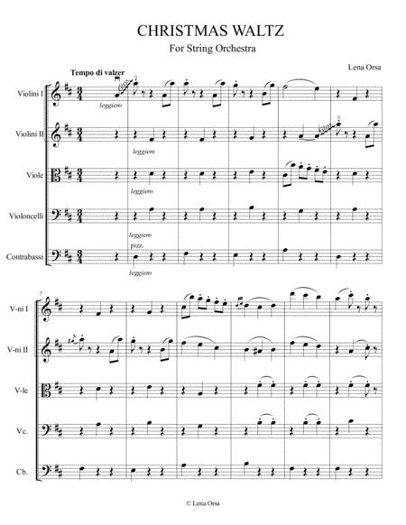 Free Sheet Music Christmas Waltz For String Orchestra