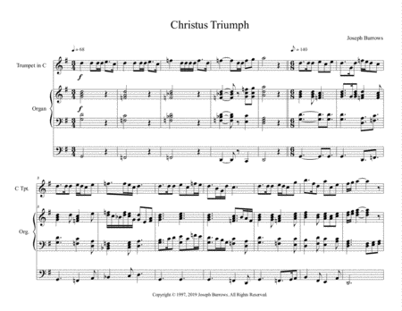 Christus Triumph By Joseph Burrows Trumpet In C And Pipe Organ Sheet Music