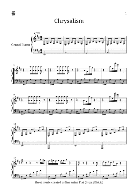 Free Sheet Music Chrysalism