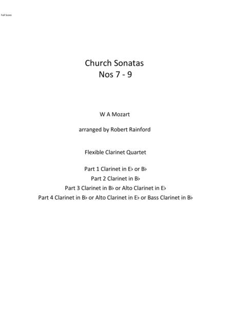 Free Sheet Music Church Sonatas 7 9