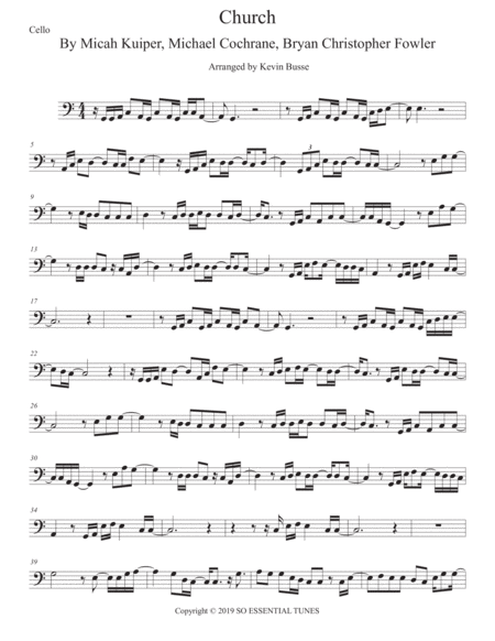 Church Take Me Back Cello Easy Key Of C Sheet Music