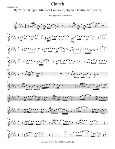 Free Sheet Music Church Take Me Back Original Key For Soprano Sax