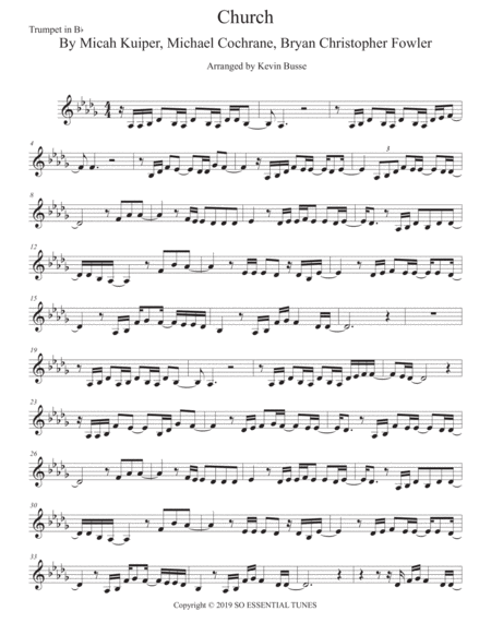 Church Take Me Back Original Key For Trumpet Sheet Music