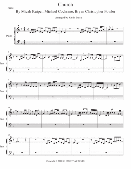 Free Sheet Music Church Take Me Back Piano