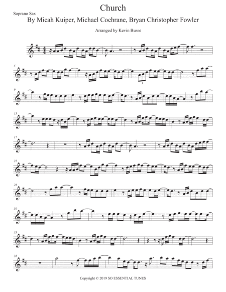 Free Sheet Music Church Take Me Back Soprano Sax Easy Key Of C
