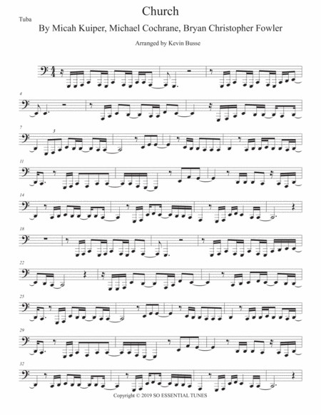 Free Sheet Music Church Take Me Back Tuba Easy Key Of C