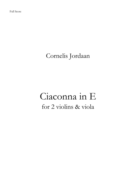 Free Sheet Music Ciaconna In E Minor For 2 Violins Viola