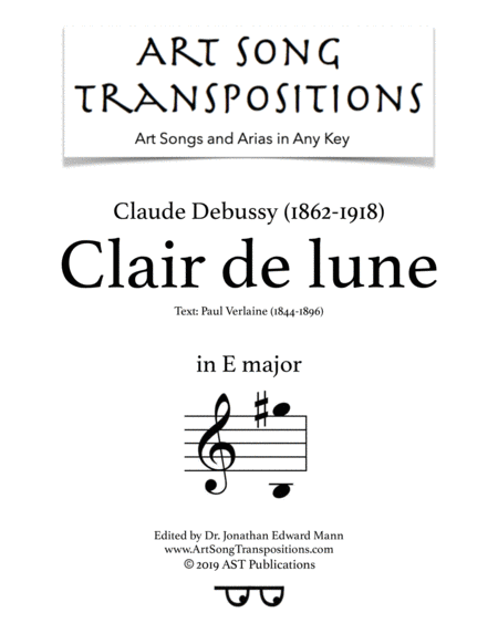 Clair De Lune E Major Sheet Music