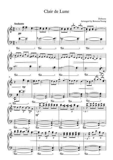 Clair De Lune Easy Piano Sheet Music