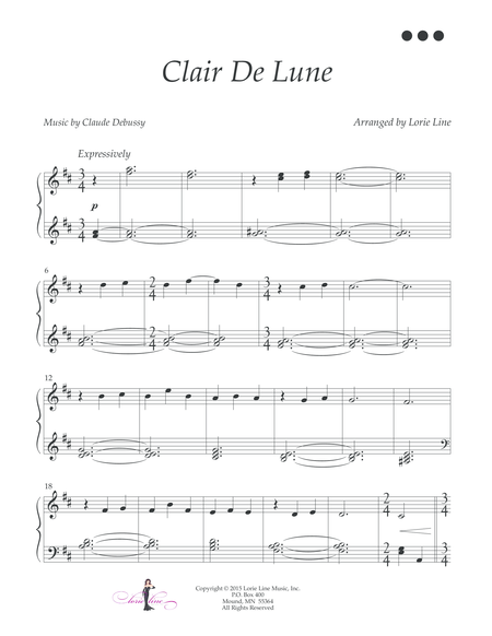 Clair De Lune Easy Sheet Music