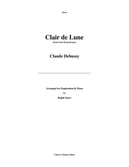 Clair De Lune For Euphonium Piano Sheet Music