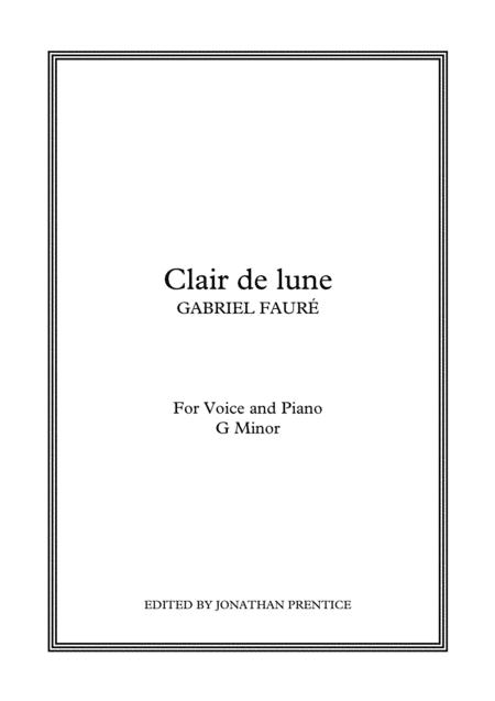 Free Sheet Music Clair De Lune G Minor
