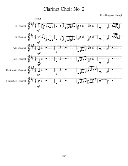 Free Sheet Music Clarinet Choir No 2