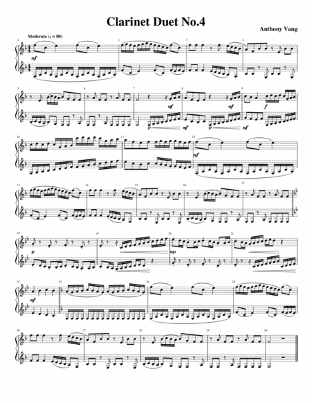 Clarinet Duet No 4 Sheet Music