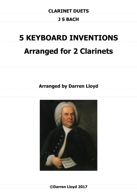 Free Sheet Music Clarinet Duets 5 Js Bach Keyboard Inventions Arranged For 2 Clarinets