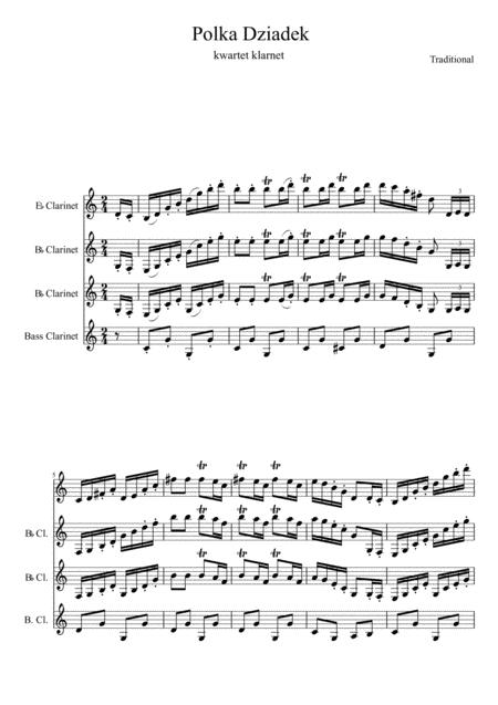 Clarinet Polka Polka Dziadek Clariner Quartet Sheet Music