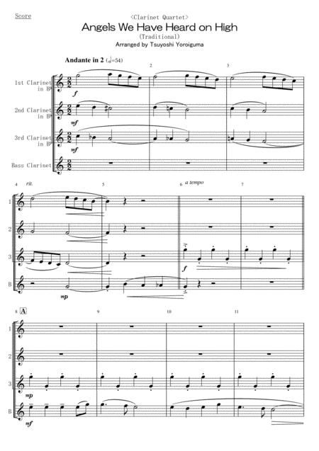 Clarinet Quartet Angels We Have Heard On High Sheet Music