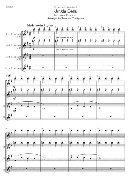 Clarinet Quartet Jingle Bells Sheet Music