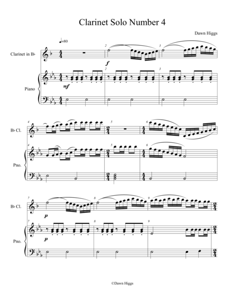 Free Sheet Music Clarinet Solo Number 4
