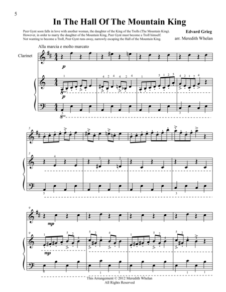 Free Sheet Music Classical Duets For Clarinet Piano 6 Selections From Peer Gynt
