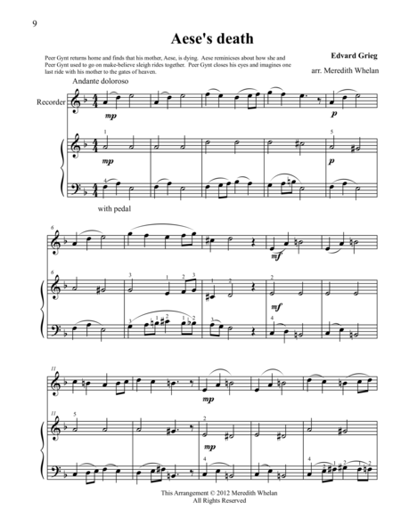 Classical Duets For Recorder Piano Aeses Death Sheet Music