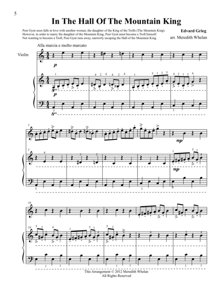 Free Sheet Music Classical Duets For Violin Piano 6 Selections From Peer Gynt