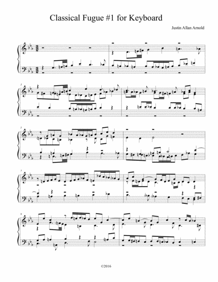 Free Sheet Music Classical Fugue 1 For Keyboard