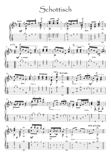 Classical Guitar Solo Scottisch Sheet Music