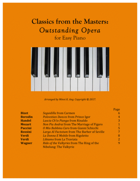Free Sheet Music Classics From The Masters Outstanding Opera