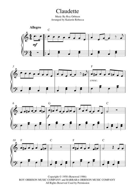 Claudette Piano Solo With Chords Sheet Music