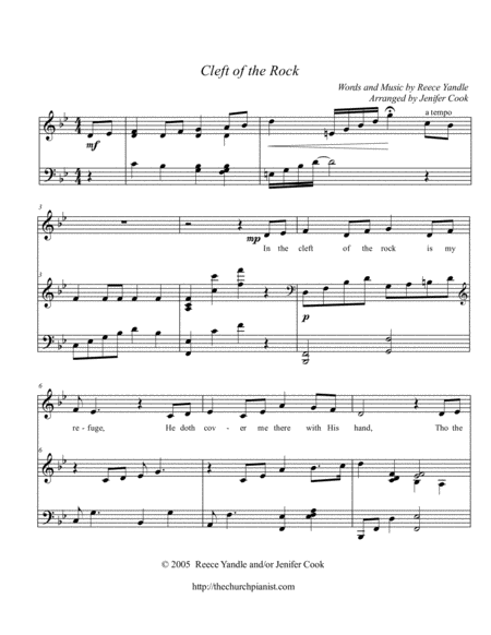 Free Sheet Music Cleft Of The Rock Vocal Solo