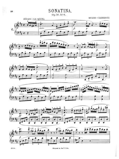 Clementi Sonatina In D Major Op 36 No 6 Original Version Sheet Music