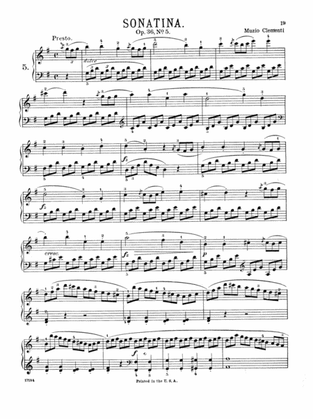 Free Sheet Music Clementi Sonatina In G Major Op 36 No 5 Original Version