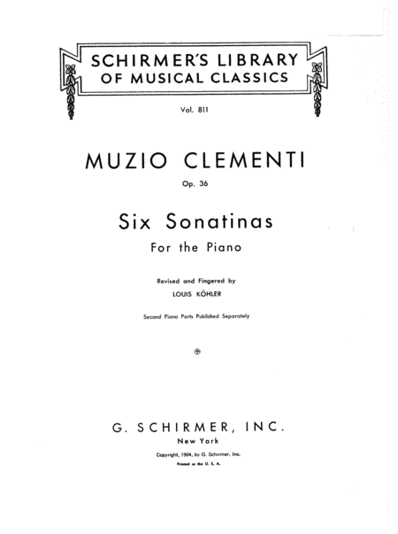 Clementi Sonatina Op 36 No 1 To 6 Full Original Complete Version Sheet Music