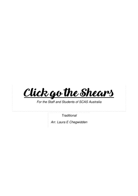 Free Sheet Music Click Go The Shears For Beginner String Orchestra