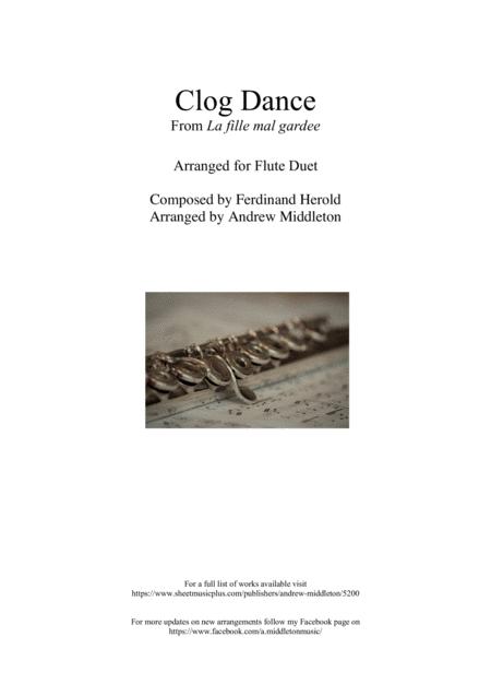 Free Sheet Music Clog Dance Arranged For Flute Duet