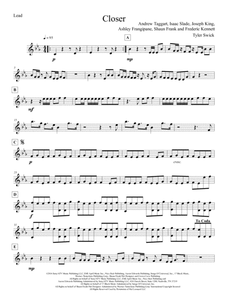 Closer For Steel Band Sheet Music