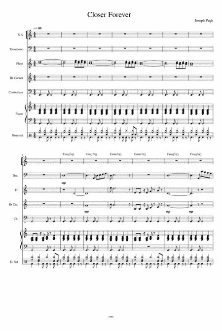 Free Sheet Music Closer Forever