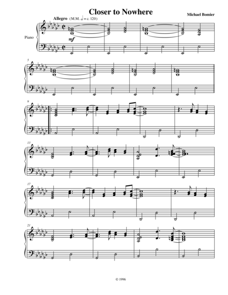 Closer To Nowhere A Latin Jazz Piano Solo From Modern Solos Sheet Music