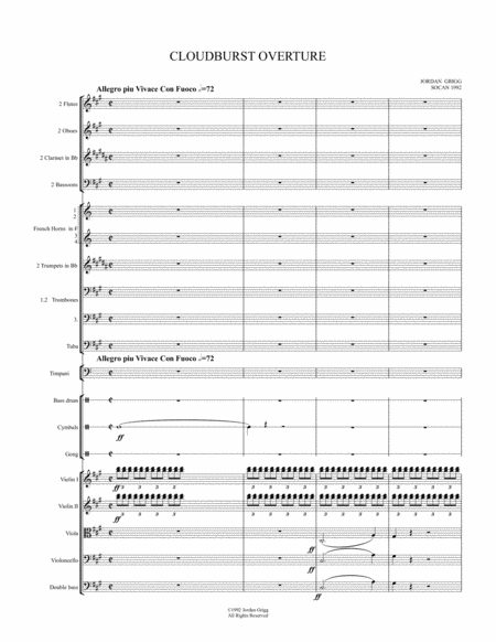 Cloudburst Overture Score And Parts Sheet Music